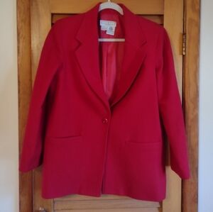Women's vintage red wool blazer 10